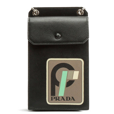 PRADA Racing Logo Phone Pouch - Black