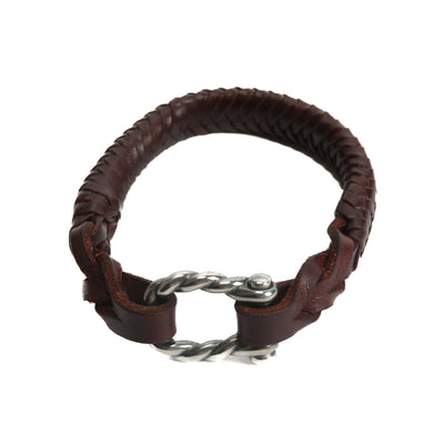 DAVID YURMAN Brown Leather & Silver Clasp Bracelet - FINAL SALE