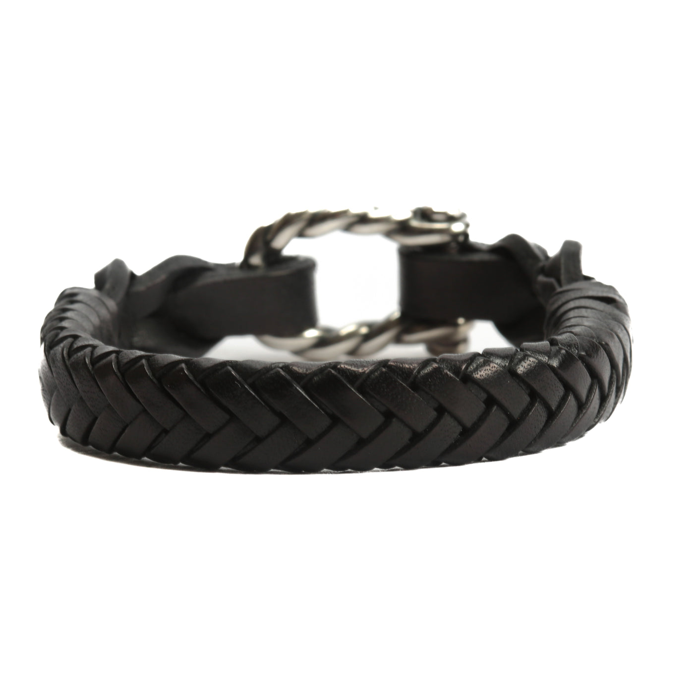 DAVID YURMAN Black Leather Bracelet and Cable Clasp - FINAL SALE