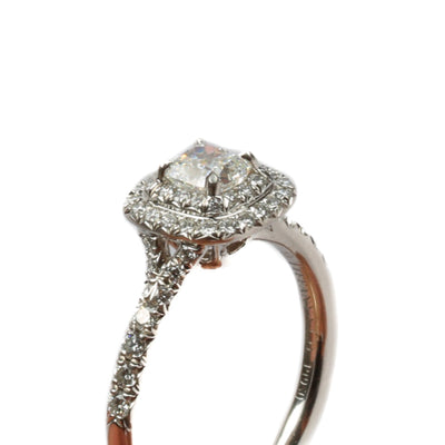 TIFFANY & CO. Platinum Diamond Soleste Double Halo Engagement Ring - FINAL SALE