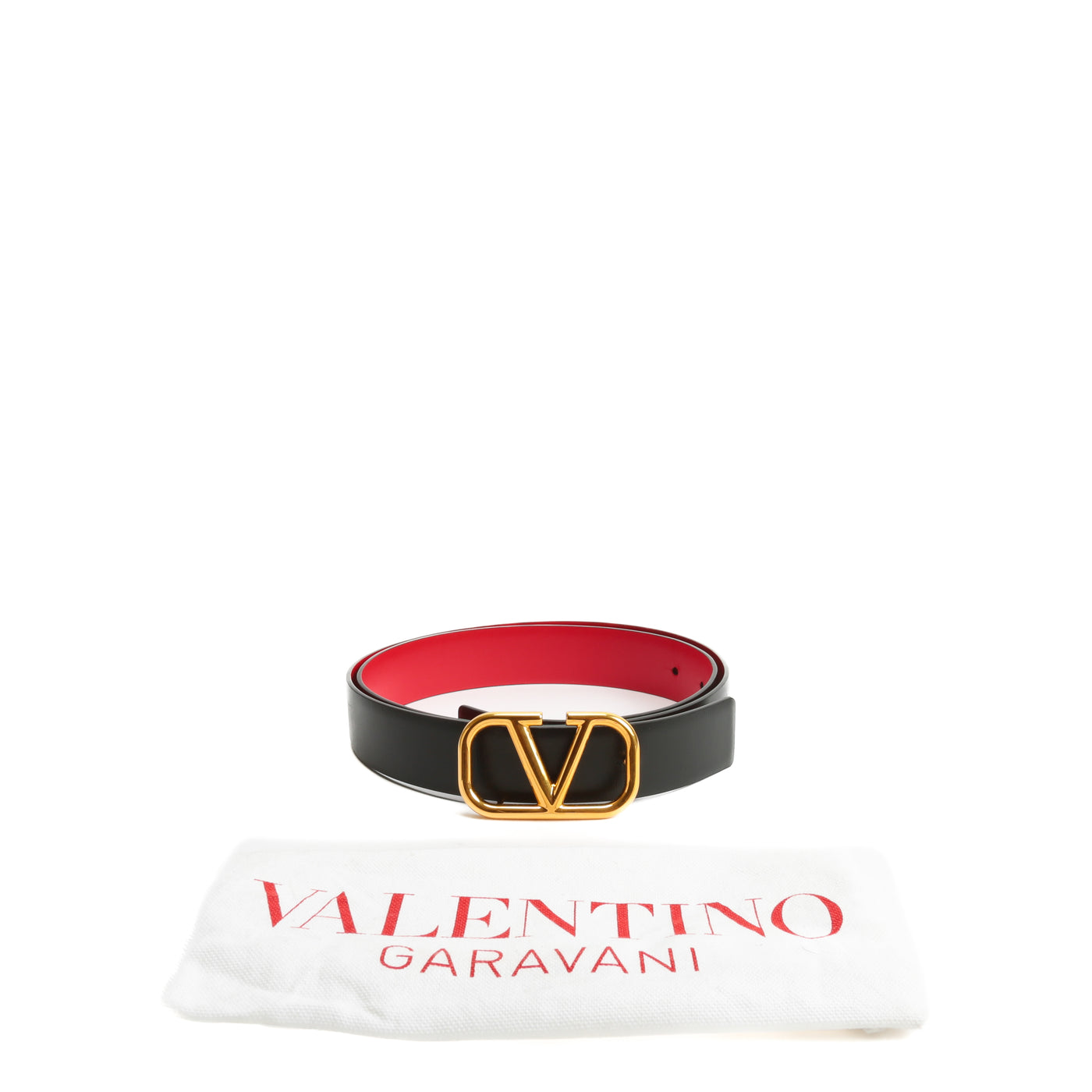 VALENTINO V Logo Reversible Leather Belt Kit