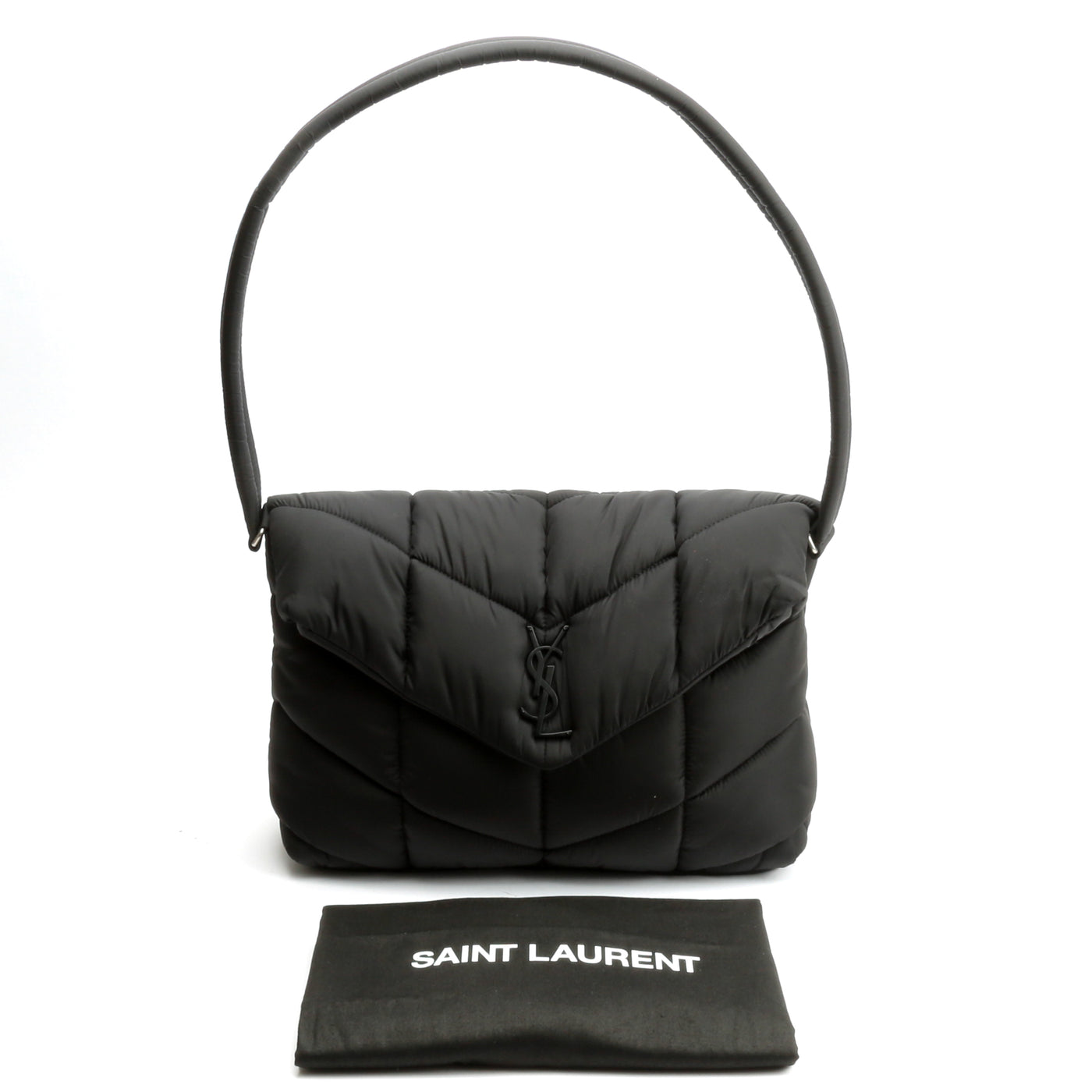 SAINT LAURENT Puffer Messenger Bag - Black