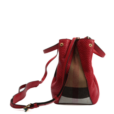 BURBERRY House Check Maidstone Tote - Brick Red