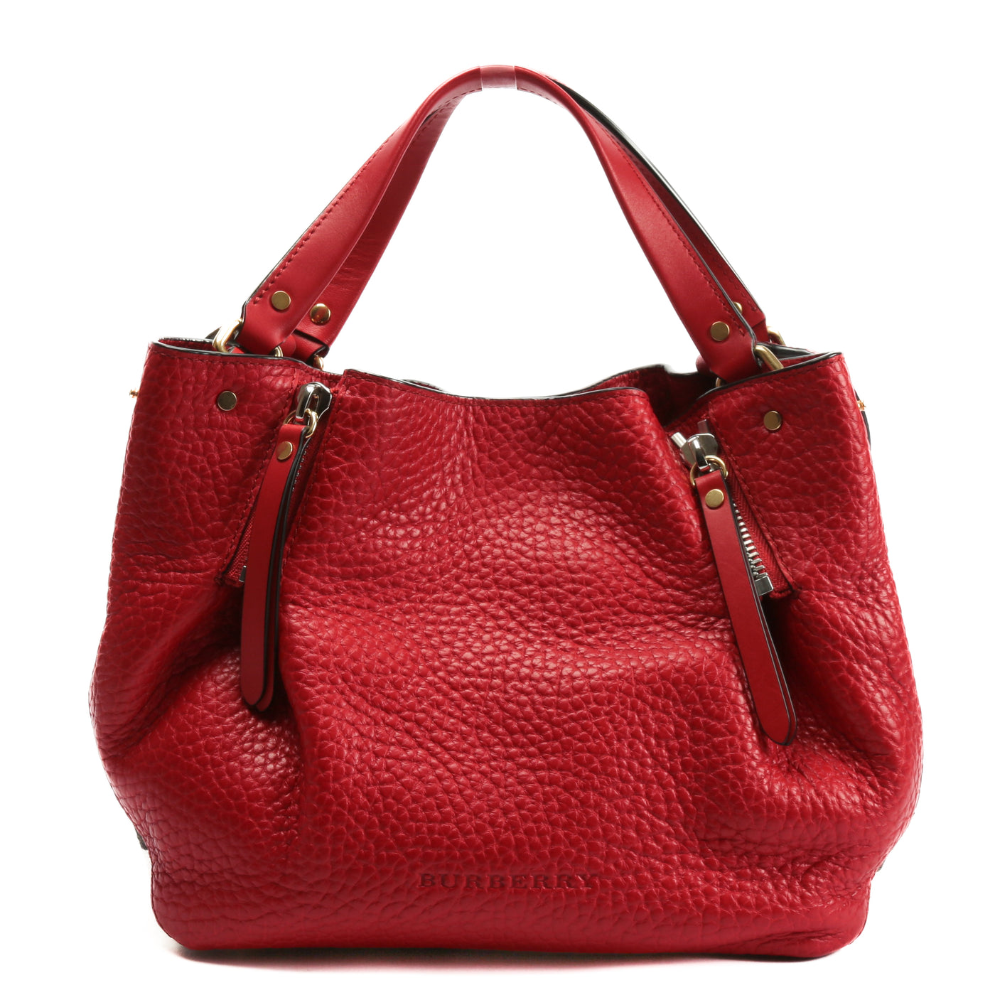 BURBERRY House Check Maidstone Tote - Brick Red