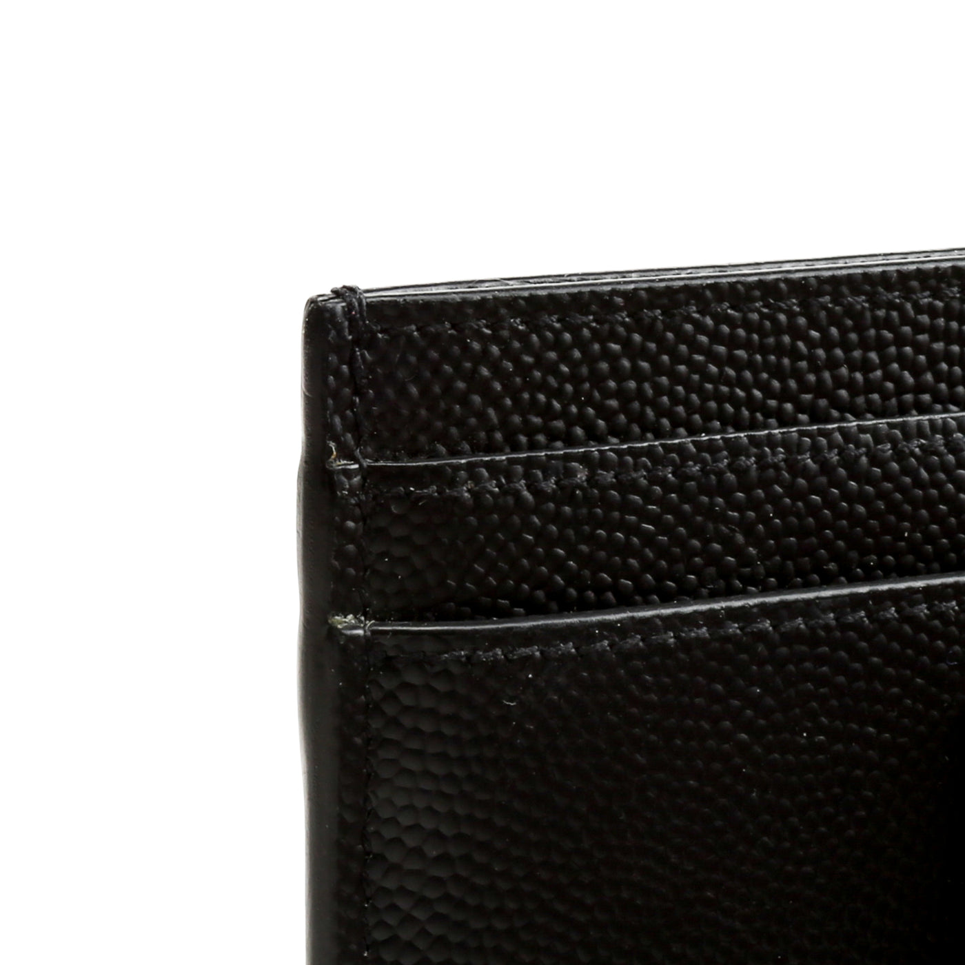SAINT LAURENT Leather Card Holder - Black