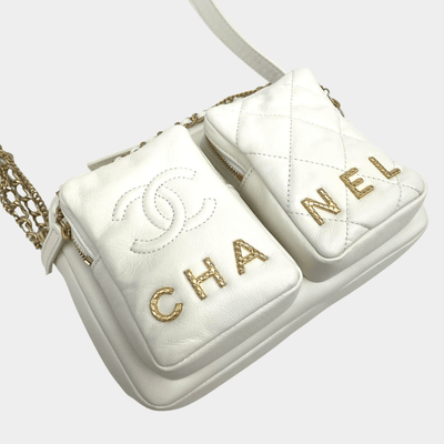 CHANEL 2022 Small Chain-Link Quilted Camera Bag - ALB