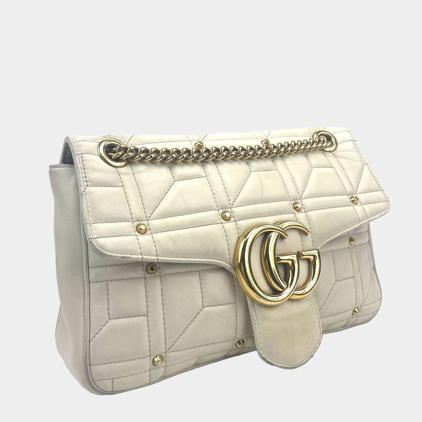 Gucci GG Marmont Flap Bag Studded Matelasse  - OUTLET ITEM FINAL SALE - ALB