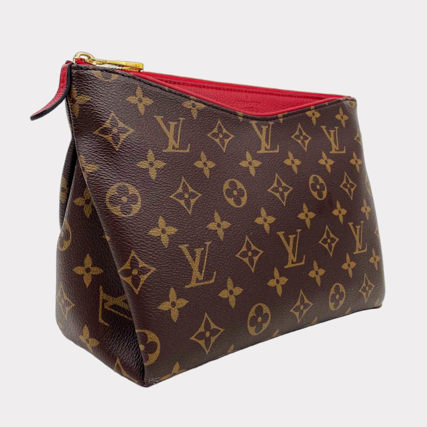 Louis Vuitton Pallas Clutch/Crossbody Bag in Monogram Canvas/Cerise  Calfskin Trim GHW