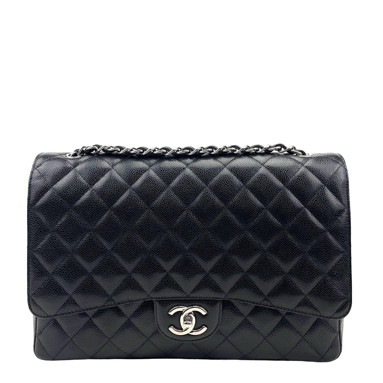 Chanel Black Maxi Caviar Quilted Double Flap