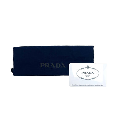 PRADA Brique Bag w/Canvas Strap - Black Saffiano Leather