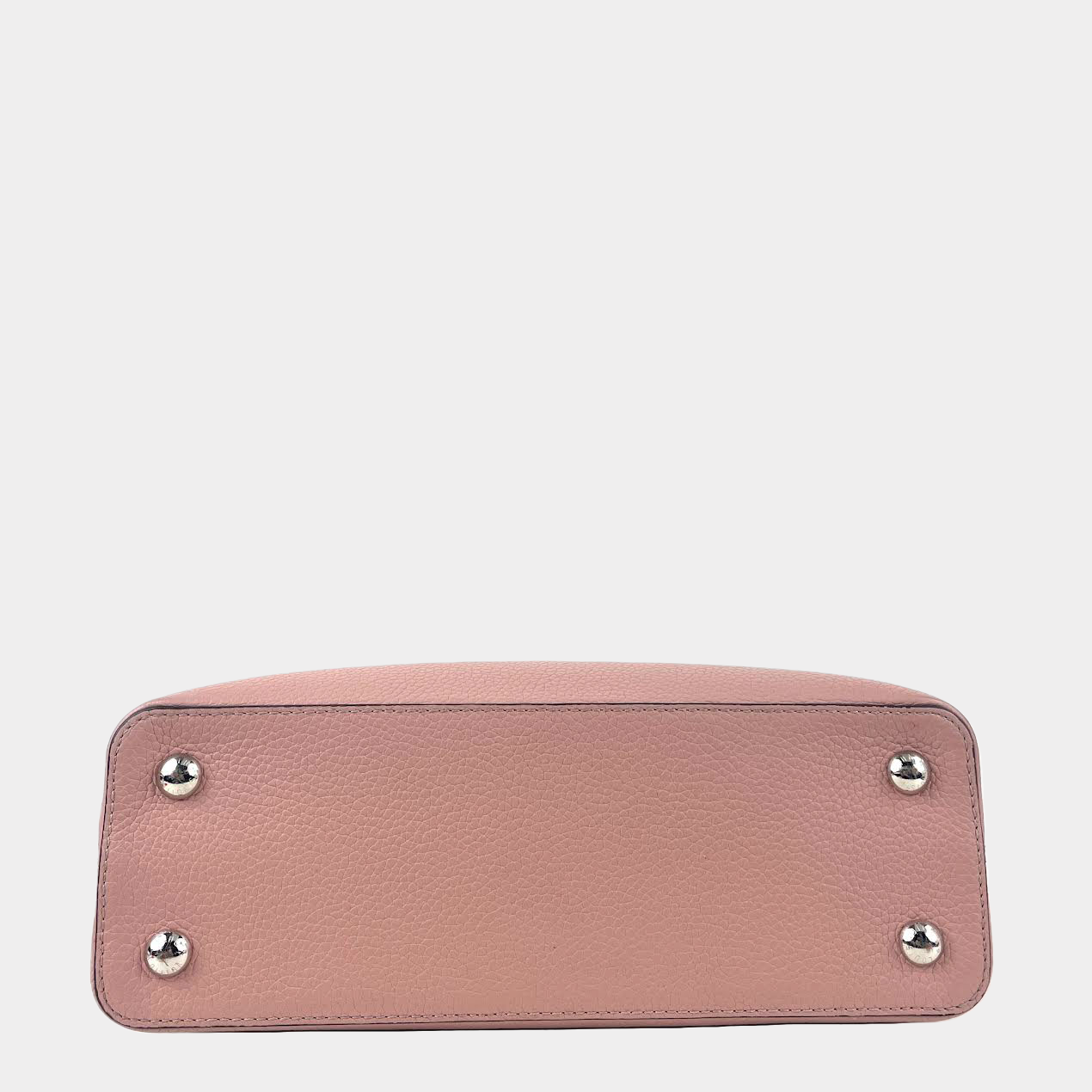 Auth Louis Vuitton Capucines MM Handbag Pink Taurillon Leather
