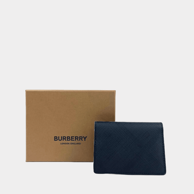 BURBERRY Charcoal Check Folding Card Case - ALB