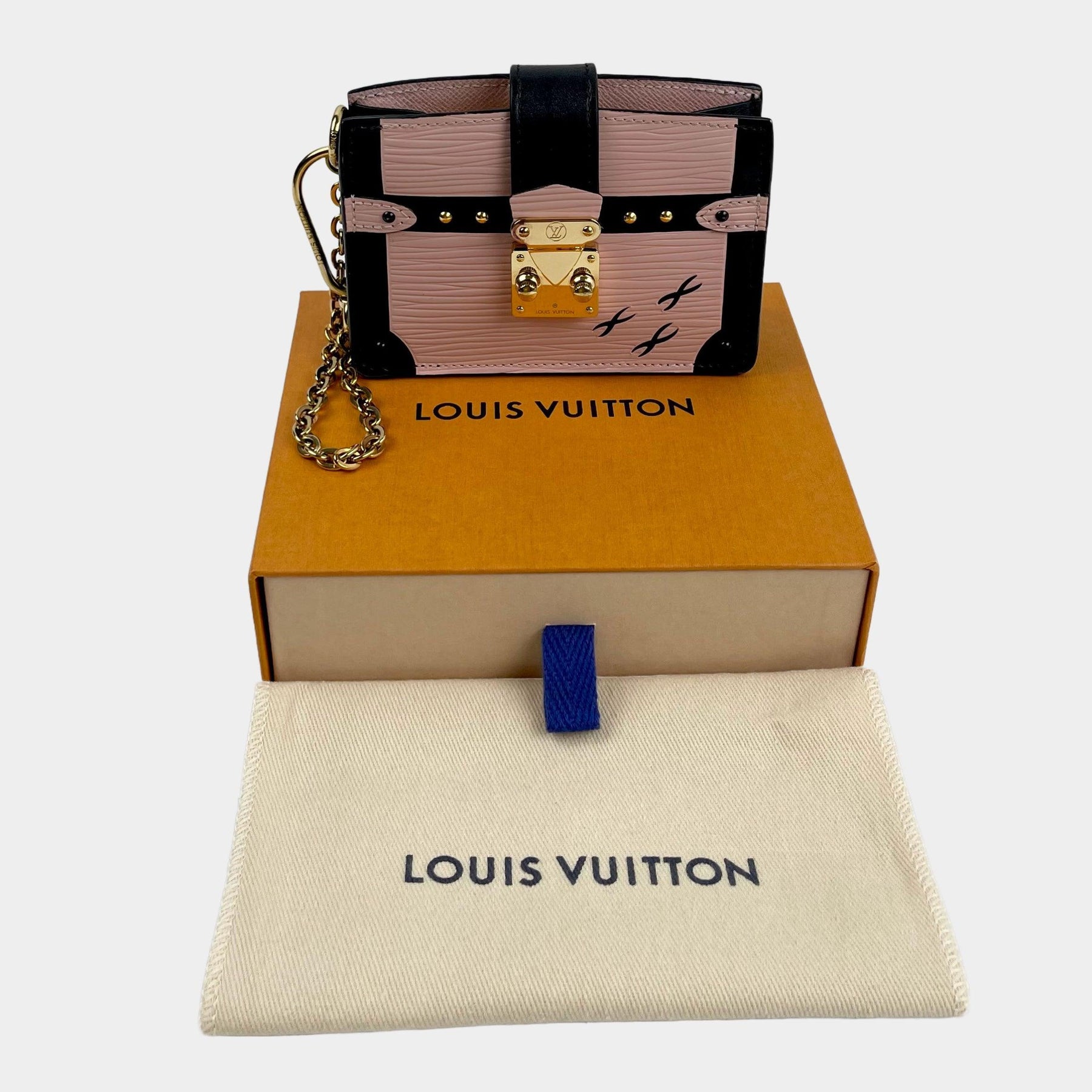Louis Vuitton Rose Ballerine/Black Epi Leather Trunk Multicartes Wallet Louis  Vuitton