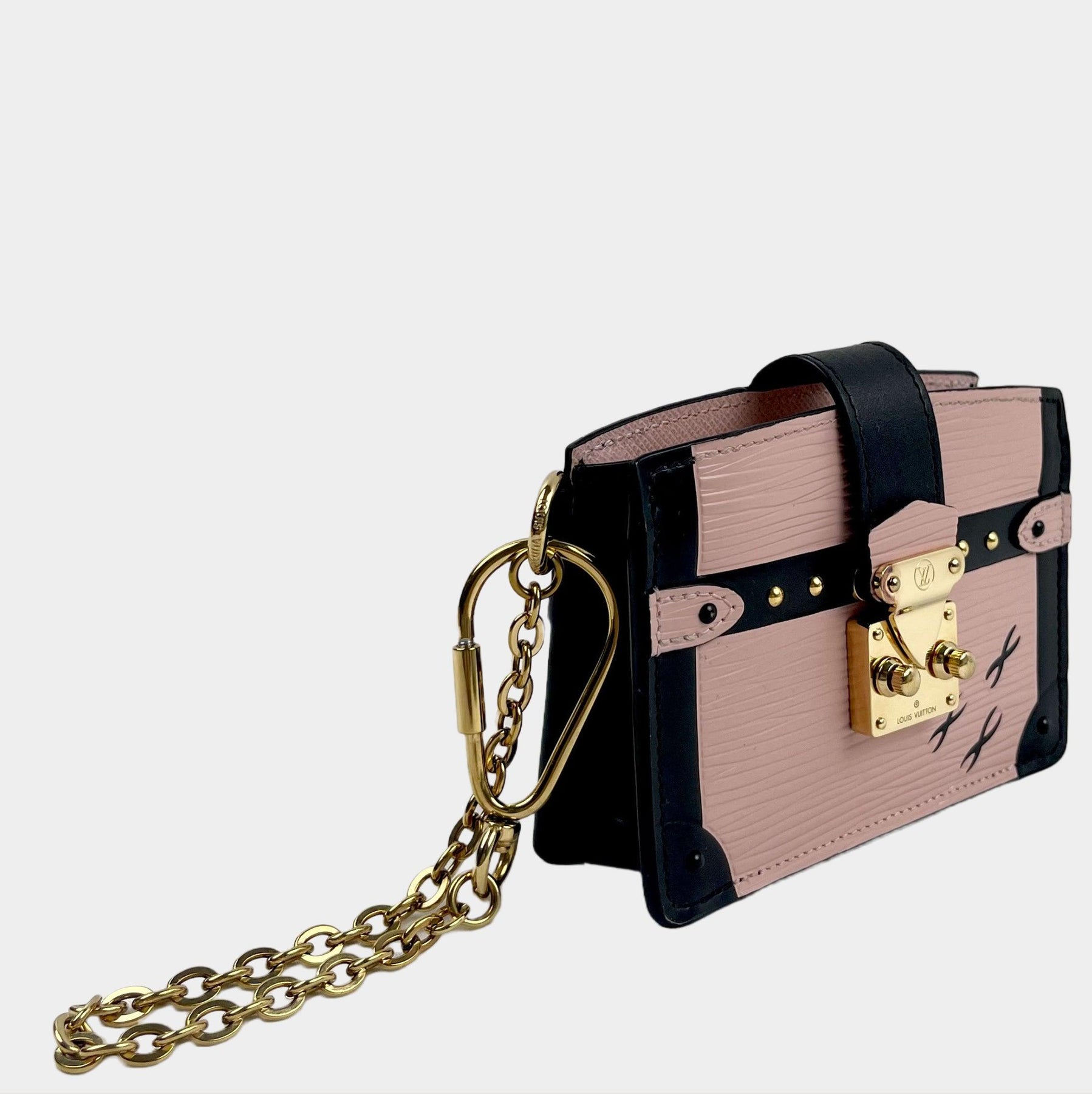 Louis Vuitton Rose Ballerine/Black Epi Leather Trunk Multicartes Wallet Louis  Vuitton