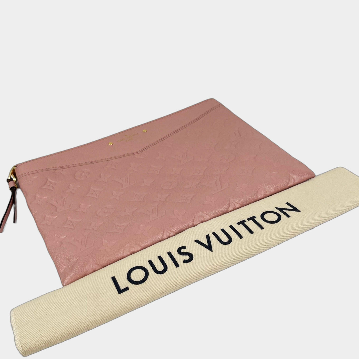 Louis Vuitton Womens Daily Pouch Pink Empreinte Leather – Luxe