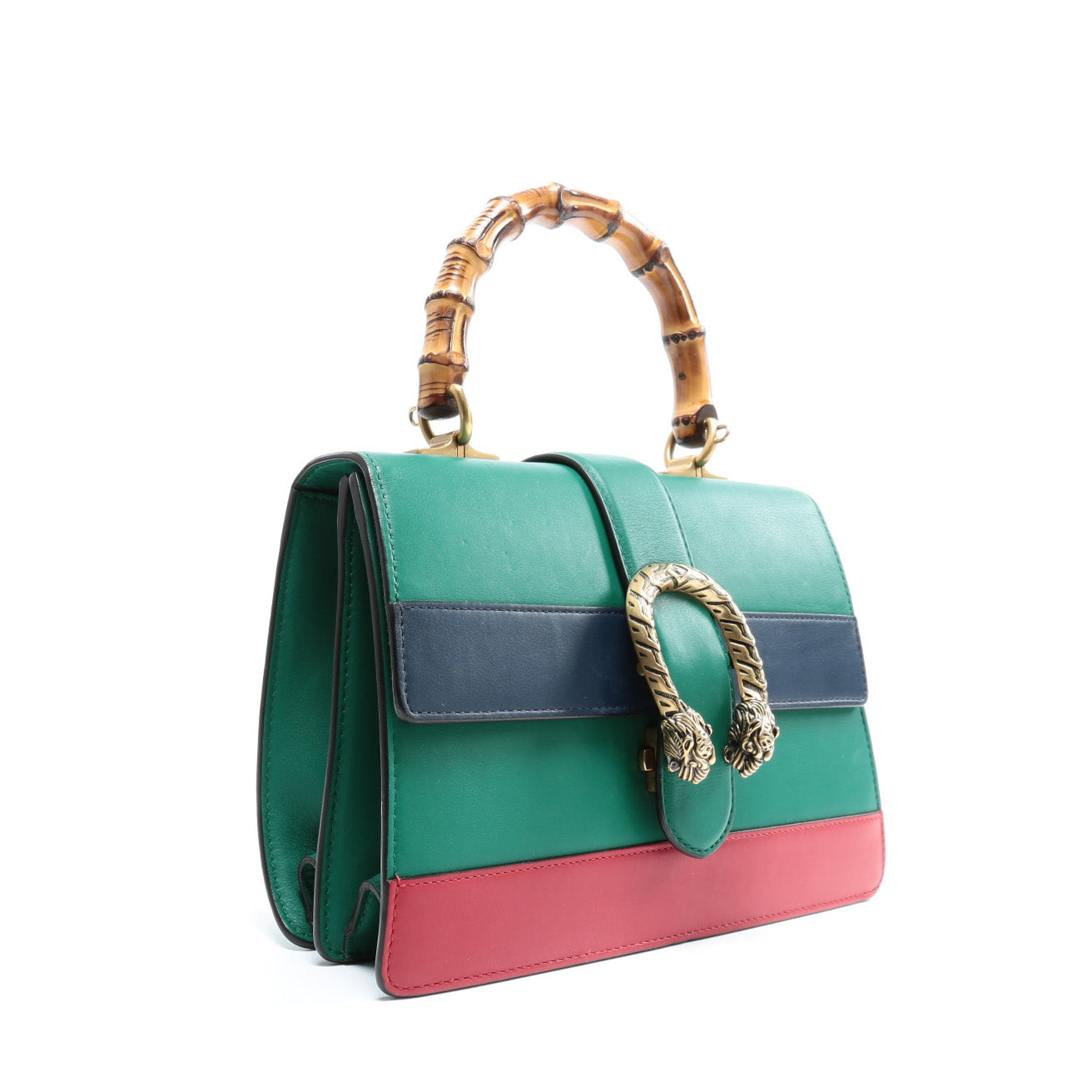 Gucci Dionysus Bamboo-handle Medium Leather Tote in Green
