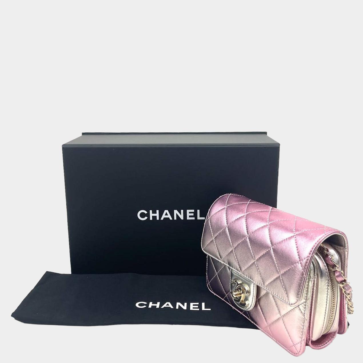 Chanel Metallic Mermaid Ombre Pink Mini Flap Bag GHW  Boutique Patina