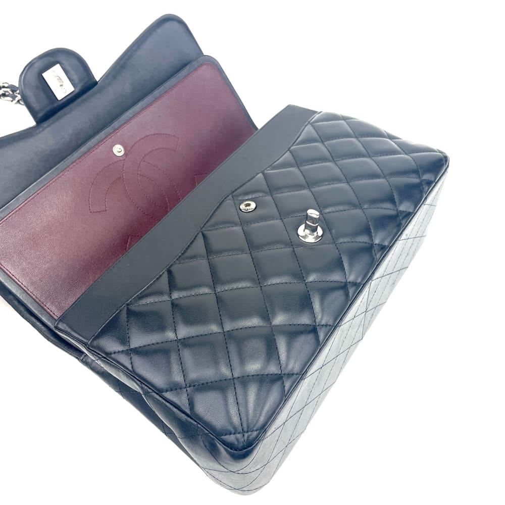 Chanel Light Purple Metallic Quilted Lambskin Leather Classic Jumbo Double Flap  Bag - Yoogi's Closet