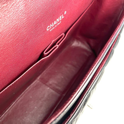 CHANEL Maxi Double Flap Bag Black Lambskin Leather - ALB