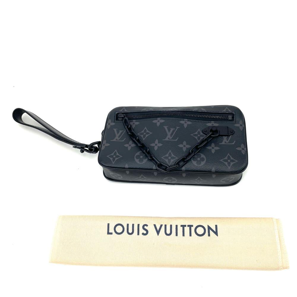 Louis Vuitton Pochette Volga Monogram Black Hardware Brown in